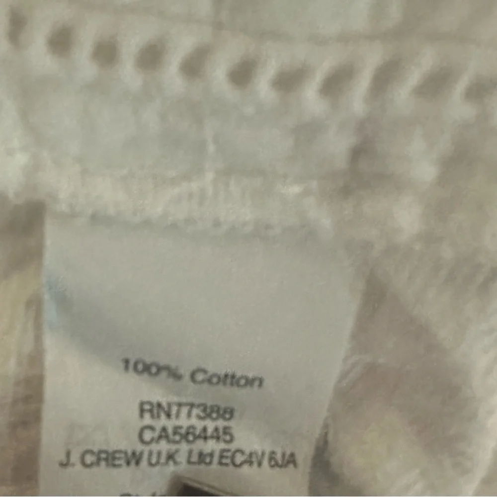 J Crew White Textured Embroidered Shorts Cotton Garden Cottagecore 4